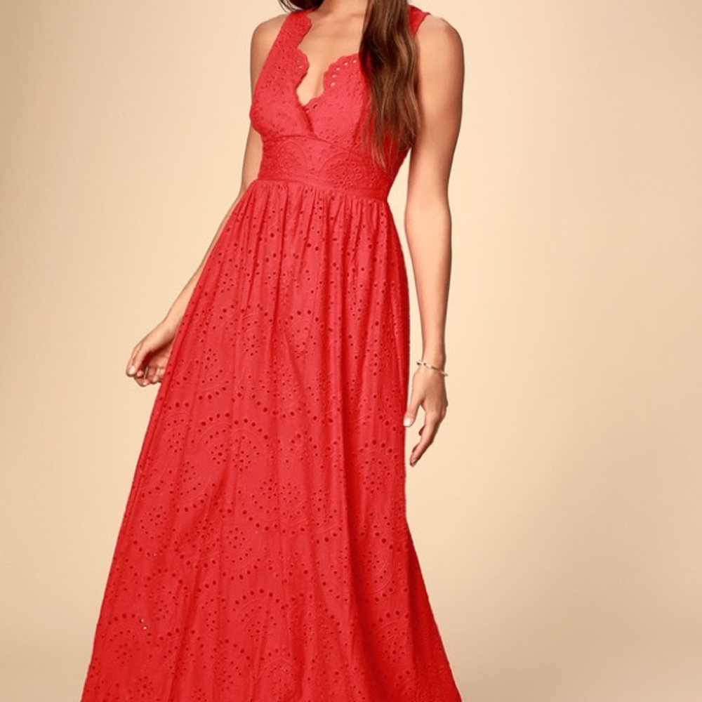 Lulus Eyelet Lace Maxi Dress